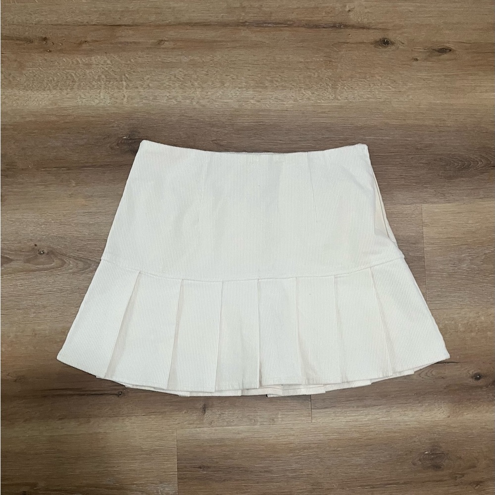 White corduroy skirt
